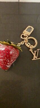 Red Strawberry Charm Keychain